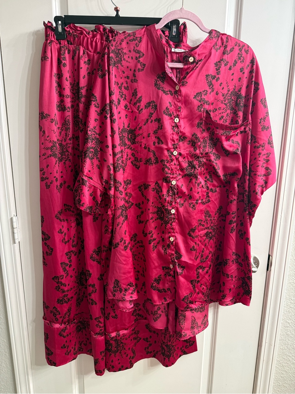 Intimately Free People Goddess Sleep Shirt & Matching Bottoms Pajama Set Sz L